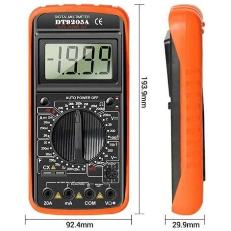 Handheld Digital Multimeter LCD Display True RMS AC DC Current Voltmeter Transistor Tester Ohm Capacitor Diode (1/5)