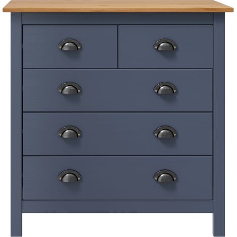 GBLY Sideboard Hill Grau 79x40x80 cm Massivholz Kiefer (1/4)