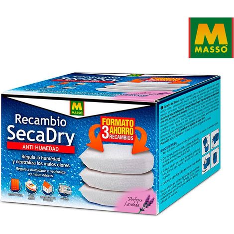 Recharges Anti-humidité Secadry Masso (pack 3) Absorption Efficace Et Continue De L'humidité - Massó