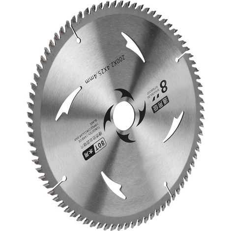 Lame de scie circulaire en carbure pour bois, panneaux de particules et contreplaqué, disque de coupe pour le travail du bois, 8 pouces, 80 dents (1/5)