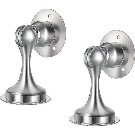 Filiyano-Butée de porte magnétique pour usage intérieur, en acier inoxydable durable, ruban adhésif double face, sans perçage (2 pièces) (1/5)