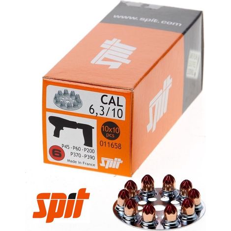 Confezione da 10 dischi con 10 cariche di polvere 6,3/10 rosso forte SPIT - 011658 (1/5)