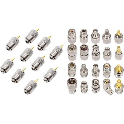 Kit de 10 connecteurs mâles RF UHF pour câbles RG8 et RG58, connecteur d'antenne PL259 et kit de 20 connecteurs coaxiaux RF EK