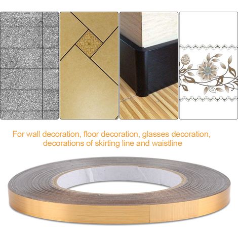 Ruban adhésif sol pour chien, liseré de sol autocollant, joint de carrelage, décoration coin, doré, 1cm x 50m (1/3)
