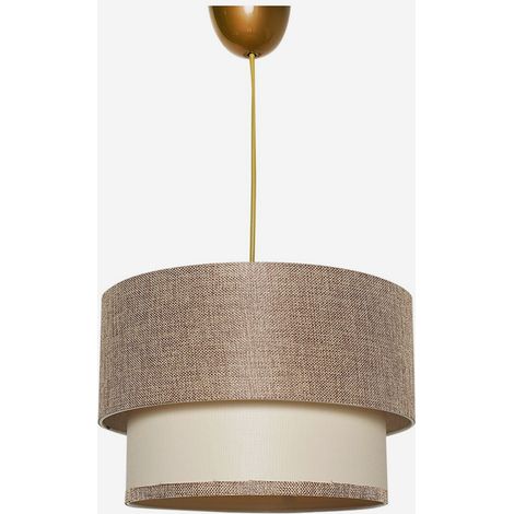 Lámpara colgante con pantalla de tela Goral - Beige (1/2)
