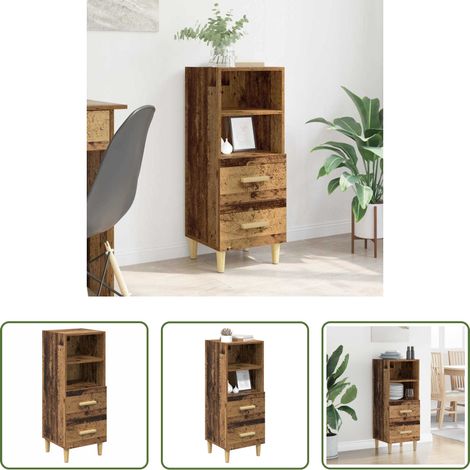 Rangement bois - Buffet Bois ancien 34 x 34,5 x 90 cm Bois d'ingénierie (1/5)