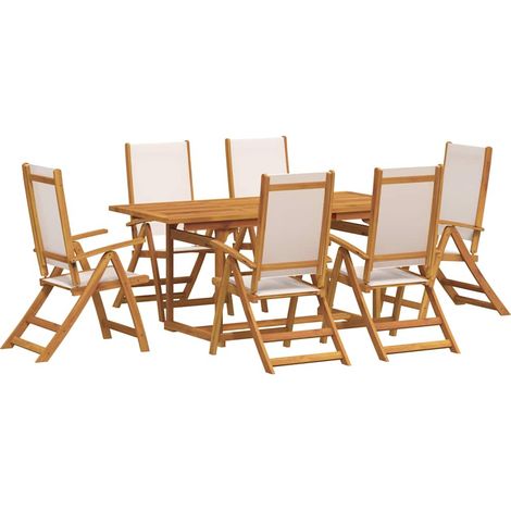 Maison Exclusive - 7-tlg. Garten-Essgruppe Massivholz Akazie und