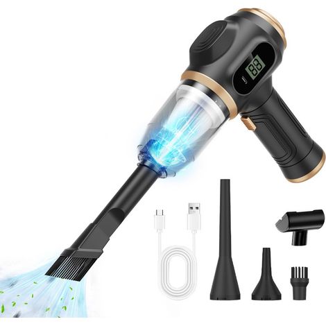 Aspirateur de voiture sans fil BELIBUY 9000Pa, écran intelligent avec filtre HEPA, adapté au nettoyage des sièges de voiture, des claviers et des canapés,Upgraded version (1/5)