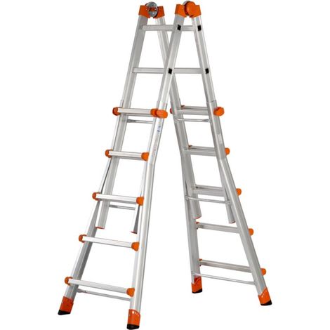 Scala telescopica alluminio 5+5 multifunzione pieghevole regolabile en131-4 (1/5)