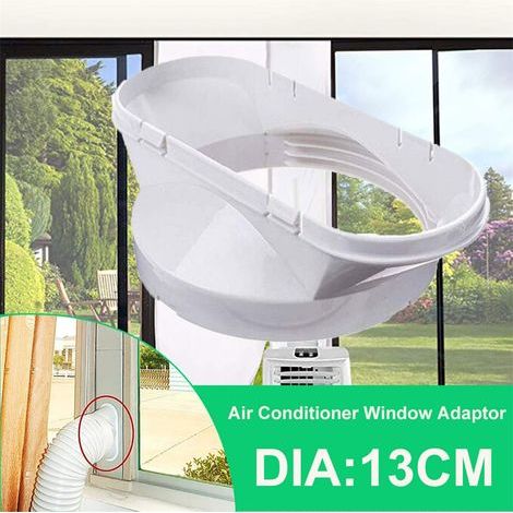 Abluftanschluss für mobile Klimaanlage – 13 cm Abluftschlauchadapter, weißer Kunststoff, 19 cm (1/4)