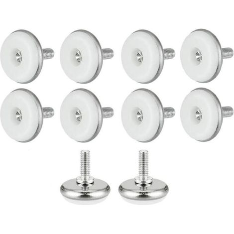 50 PCS Pied Vérin Réglable Pied de Nivellement en Plastique et Métal avec Écrou Pieds Réglables M615 30mm Vis de Réglage Meuble pour Table Meuble Bureau Placard Chaise, Blanc (1/5)