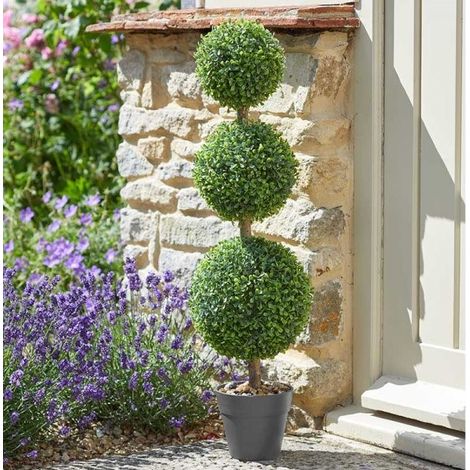 Smart Garden Trio Topiary Ball Tree 80cm Decorative Artificial Indoor Outdoor (1/2)