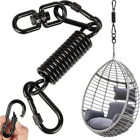The hanging chair uses an oscillating spring and a 360° rotating hook, with a load capacity of up to 250 kg. (1/5)