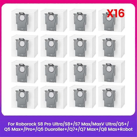 16 sacs à poussière pour pièces détachées d'aspirateur Roborock S8 Pro Ultra/S8+ (1/5)