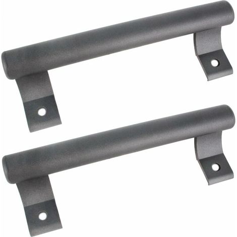 Poignée de porte coulissante en aluminium 200mm Poignée de porte en verre pour balcon Poignée de porte pour meuble de salle de bain Poignée en métal moderne (2 pièce gris) (1/4)