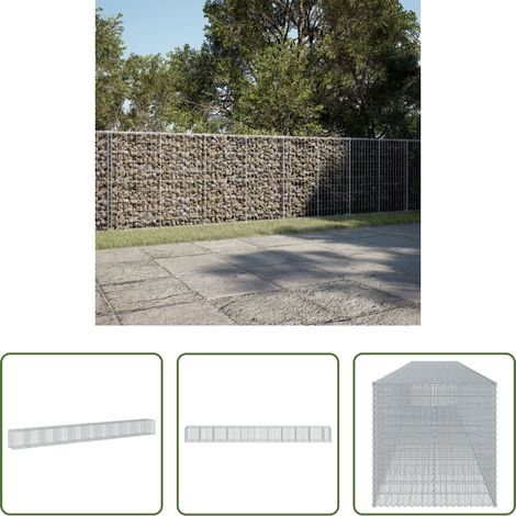 Aménagement extérieur - Panier gabion avec couvercle 1050x100x100 cm fer galvanisé (1/5)