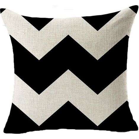 Ensemble de 4 coussins décoratifs en lin noir et blanc