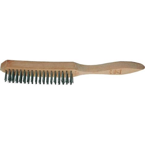 12 x SPAZZOLA ACCIAIO 5 RANGHI C/MANICO LEGNO