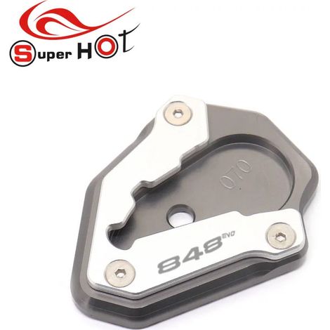 (Gris) Compatible avec DUCATI 848EVO 848 EVO 1098 1198 Accessoires moto : plaque de support de béquille latérale, extension de béquille maxpower (1/4)