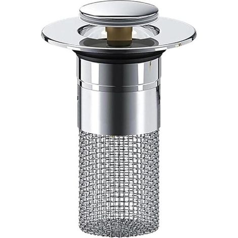 TuseRxln Siphon de sol – Valve pop-up – Convient pour trous d'entrée de 34 à 40 mm, facile à installer avec crépine amovible – 1 pièce – Salle de bain et cuisine (1/5)