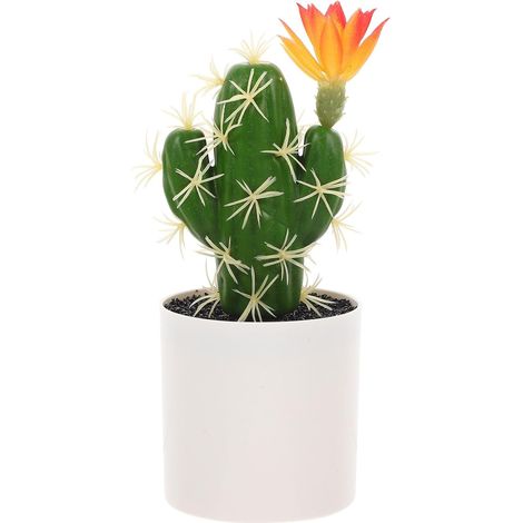 Faux Bonsaïs de Cactus en Plastique Vert, Cactus en Pot de Table Décoratif, Solide et Résistant, pour Décoration Intérieure Maison (1/5)