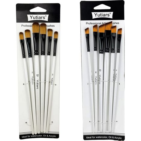 Ensemble de Pinceaux de Peinture, Cheveux en Nylon Durables, Poignées en Bois, Z-X (1/2)
