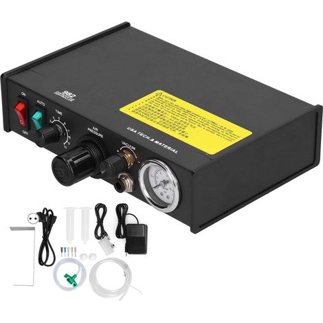 Distributeur de Colle Semi-automatique Machine Contrôleur de Pâte à Souder Compte-gouttes de Colle Distributeur D'adhésif Liquide Contrôlé par Minuterie(AC220‑240V EU Plug) (1/5)