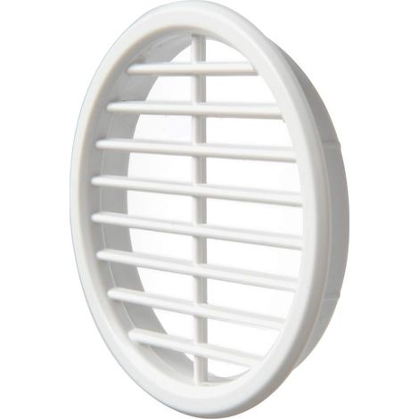 La Ventilazione T6B Griglia di Ventilazione Tonda in Plastica da Incasso, Bianca, diametro 61 mm (1/4)