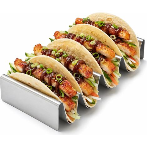 Support à crêpes pour le four - Plaque de support pour taco - En métal - Support pour taco - En acier inoxydable doux et dur (1/5)