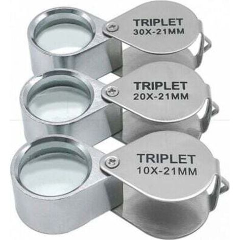 [NEVER USED] Jeweler's Loupe - 10x/20x/30x Pocket Magnifier - Jeweler's Loupe - With Case - For science, reading books, newspapers, insects, observation hobbies