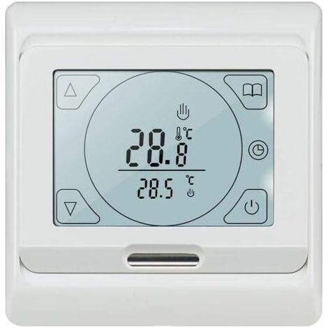 Thermostat Chauffage au Sol Electrique Programmable 16A avec Sonde, Numérique Thermostat d'ambiance Plancher Chauffant Régulateur Écran Tactile LCD (1/4)