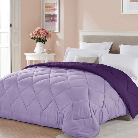 Couette réversible pour Enfants, Parure de lit légère en Microfibre pour Filles, Toutes Saisons, Couverture Chaude pour l'automne Lavande Prune/Violet (1/5)