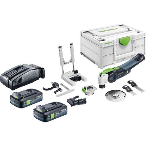 Festool OSC 18 E-Basic-Set Akku Oszillierer 18 V Starlock Max Brushless + 2x Akku 4,0 Ah + Schnellladegerät + Systainer