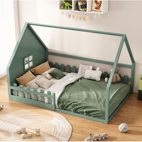 Letto per bambini a casetta con sponde 140x200 cm OKMYHOME (1/5)