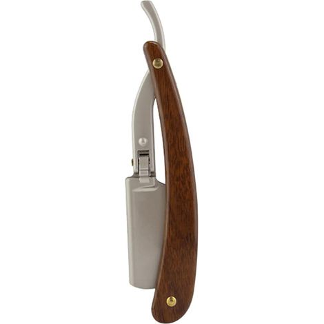 Rasoir à Manche Ergonomique en Abs Marron Lame en Acier Inoxydable pour Rasage de Près, Portable Usage à Domicile Voyage Style Aléatoire (1/5)