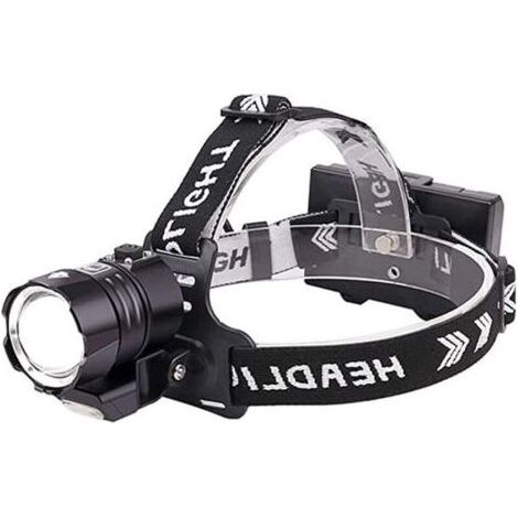 Wiederaufladbare LED-Stirnlampe, leistungsstarke LED-Stirnlampe, wasserdichte Outdoor-Stirnlampe, 4 Modi, zoombar (1/4)