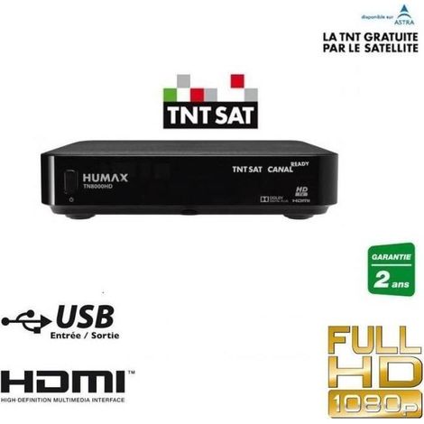 Récepteur satellite - HUMAX - TN8000HD - Noir - 16 cm x 13.3 cm x 3.4 cm - USB 2.0 (1/2)