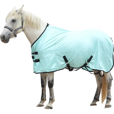 Couverture Anti-Mouches en Maille pour Chevaux, Vert Menthe 135cm (1/5)