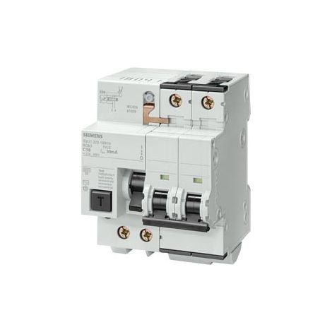Interruttore Magnetotermico Differenziale RCBO, 4,5 kA, 2P, Tipo AC, 30 mA, C-Char, In: 6 A, Un AC: 400 V, linea residenziale
