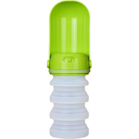 Bouteille d'eau pliable pour chien, distributeur d'eau portable avec gobelet en silicone compressible, idéale pour les activités de plein air. (1/4)