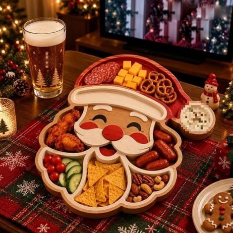 Servierplatte für Weihnachtssnacks - Unterteilte Festtags-Vorspeisenplatte I -