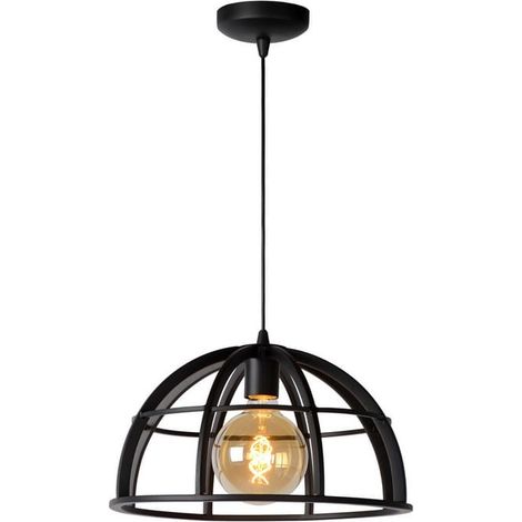 Lampada a sospensione Lucide Dikra Ø40 nera E27 dimmerabile (1/5)