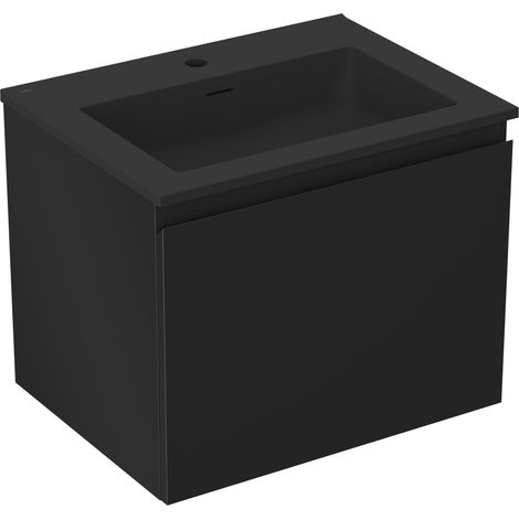 Mexen Orio Waschbeckenschrank 60 cm mit Waschbecken Otis, 1 Schublade, schwarz matt - 91A10-06047-1-BF71-W18M71 (1/5)
