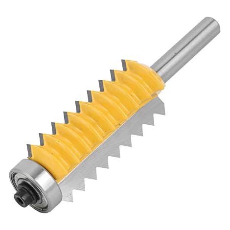 Jeu d'embouts pour fraise, fraise à bois 8 points, rail, fraise à épicéa, réversible, colle à doigts, fraise pour le travail du bois (8 x 55 lames à dents multiples) (1/5)