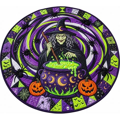 Tapis de sol rond Halloween, velours cristal, doux et lavable, cosplay, salon/chambre 200x200 cm - Style 11 (1/5)