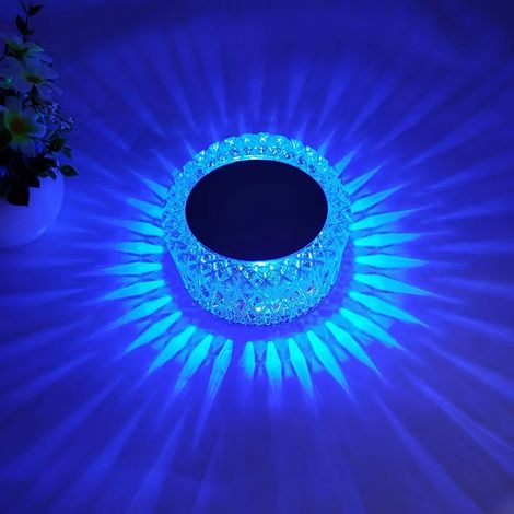 Lampada da tavolo in cristallo RGB con cambio di colore - Lampada d'atmosfera con controllo touch - Luce notturna fosforescente per camera da letto e comodino - Lampada da scrivania con spina (1/2)