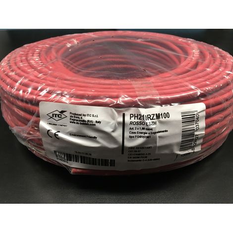 Itc cavo schermato antincendio fg4ohm1 ph 2x1,00 lszh rosso ph210rzb500