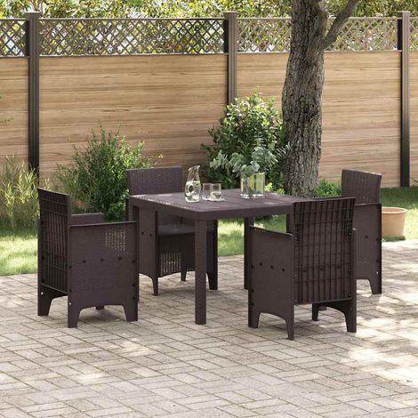 5-teiliges Garten Essset Braunes Poly Rattan vidaXL927720 (1/5)