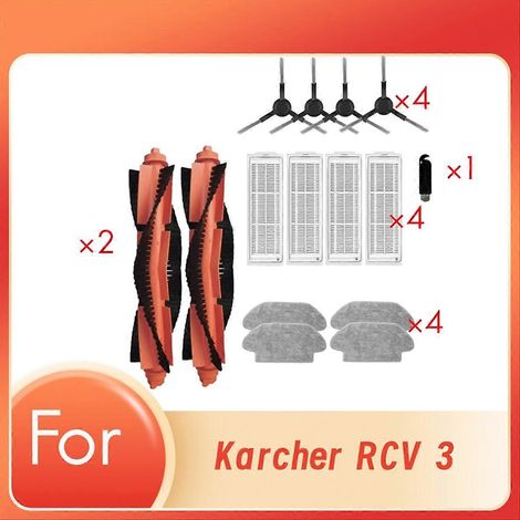 Lot de 15 accessoires pour aspirateur Karcher RCV 3 : brosse latérale à rouleau (1/5)