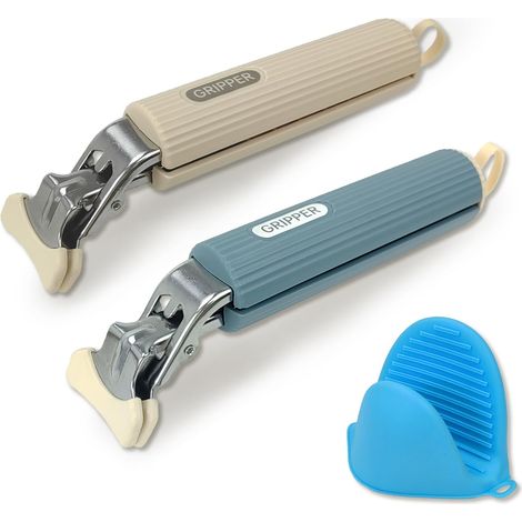 Lot de 2 Pinces de cuisine en silicone, Pince anti-brûlure, Pince air fryer, Pince pour air fryer, four à micro-ondes, pince pour plateau chaud de cuisine avec 1 gants isolants thermiques (1/5)
